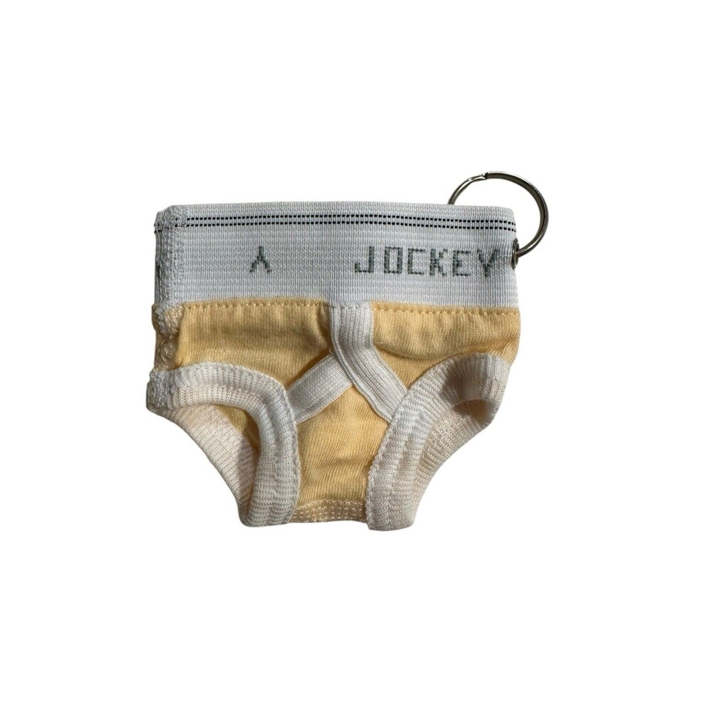 New Jockey Classic Brief Mini Keychain - Tiny Yellow Cotton Underwear - NWOT